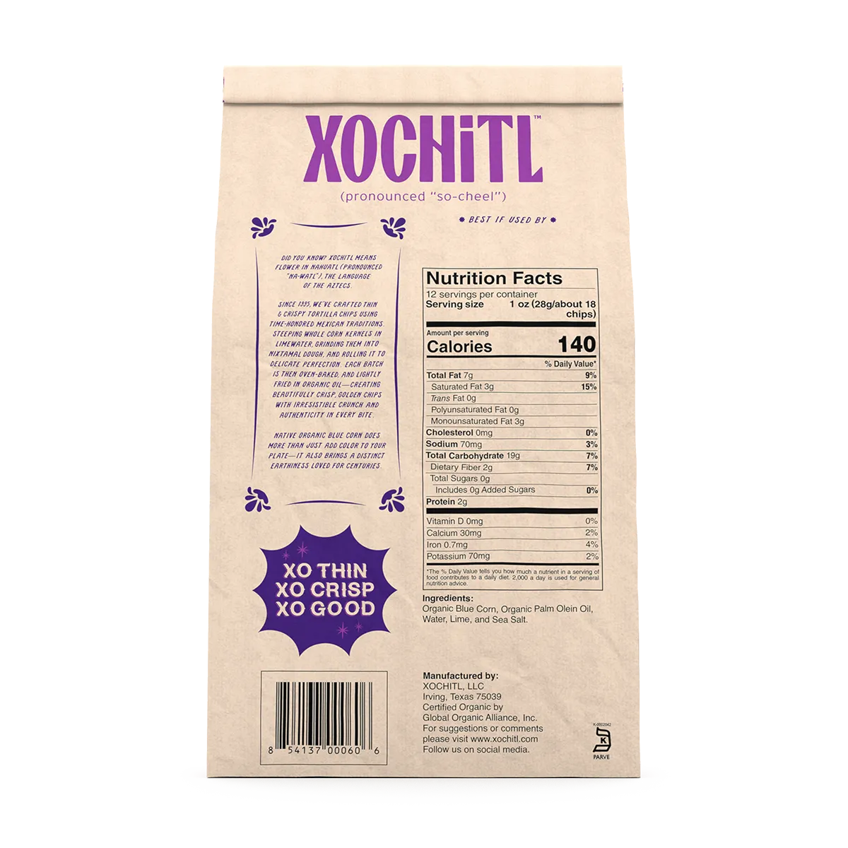 Xochitl Organic Blue Corn Tortilla Chips