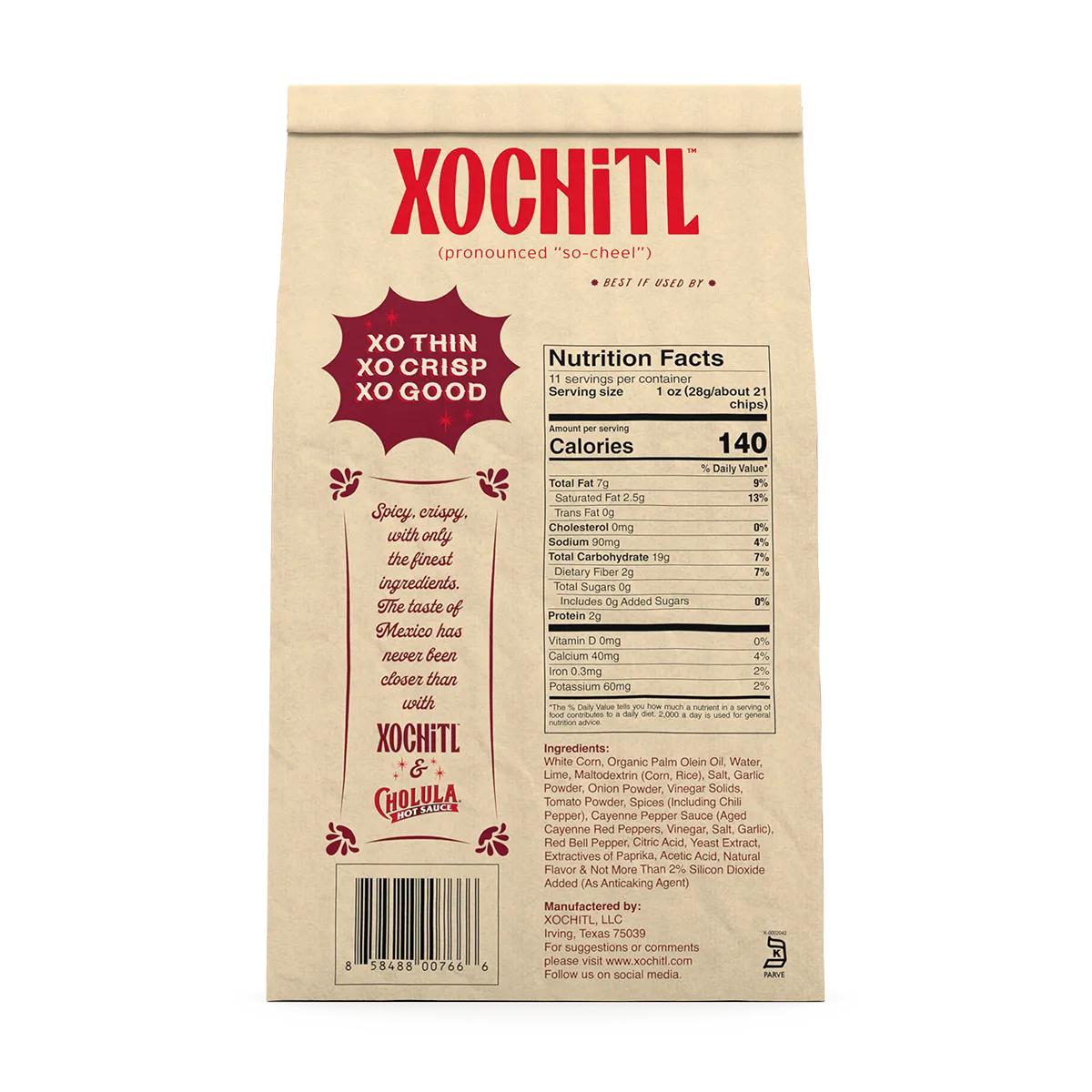 Xochitl Cholula Hot Sauce Tortilla Chips