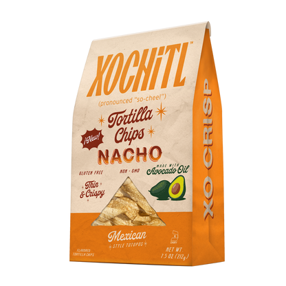 Xochitl Tortilla Chips Nacho packaging on a white background