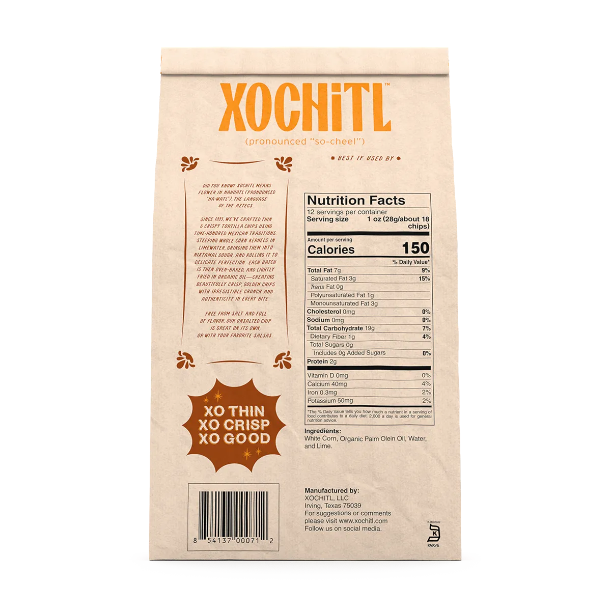 Xochitl No Salt Tortilla Chips