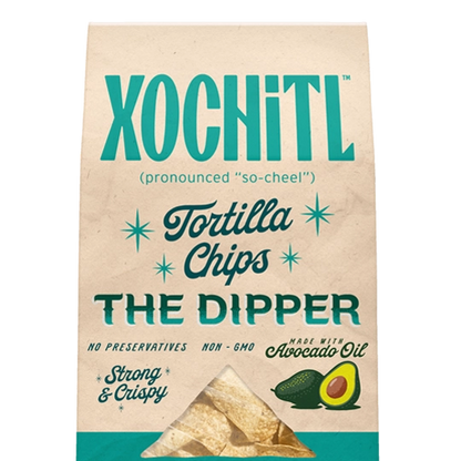 Xochitl The Dipper tortilla chips with avocado front packaging